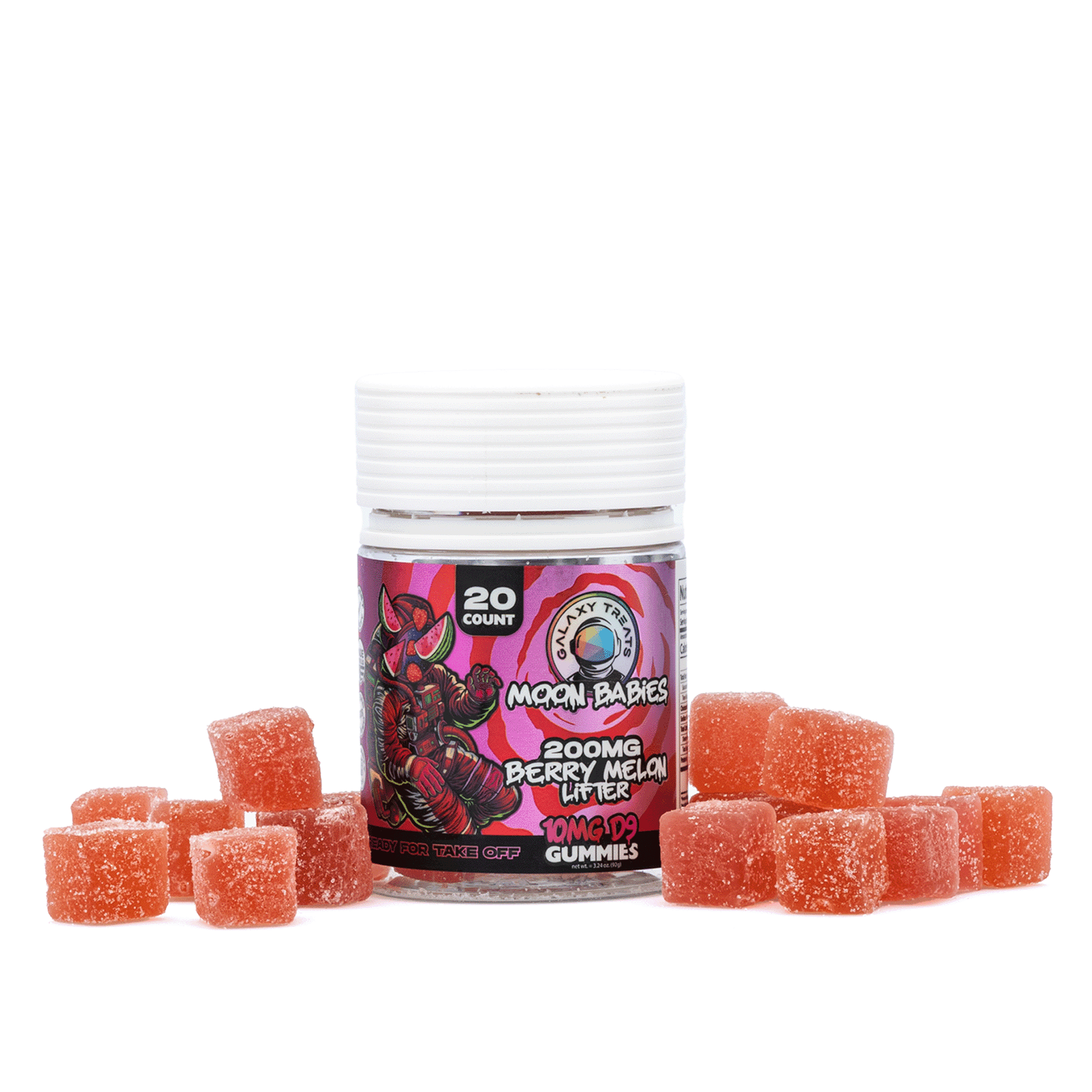 Galaxy Treats Moon Babies Delta 9 THC Gummies Berry Melon Lifter 200 Mg Total Delta 9 THC 280 M Combo